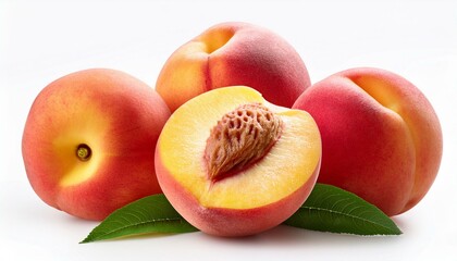 peach prunus persica isolated on white background