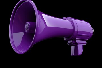 Purple Megaphone on Black Background	