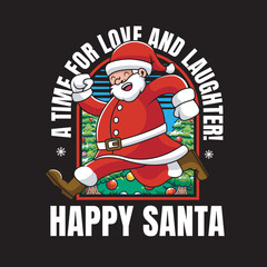 Vector Illustration of Santa with Retro Mascot Illustration Available for Tshirt Design