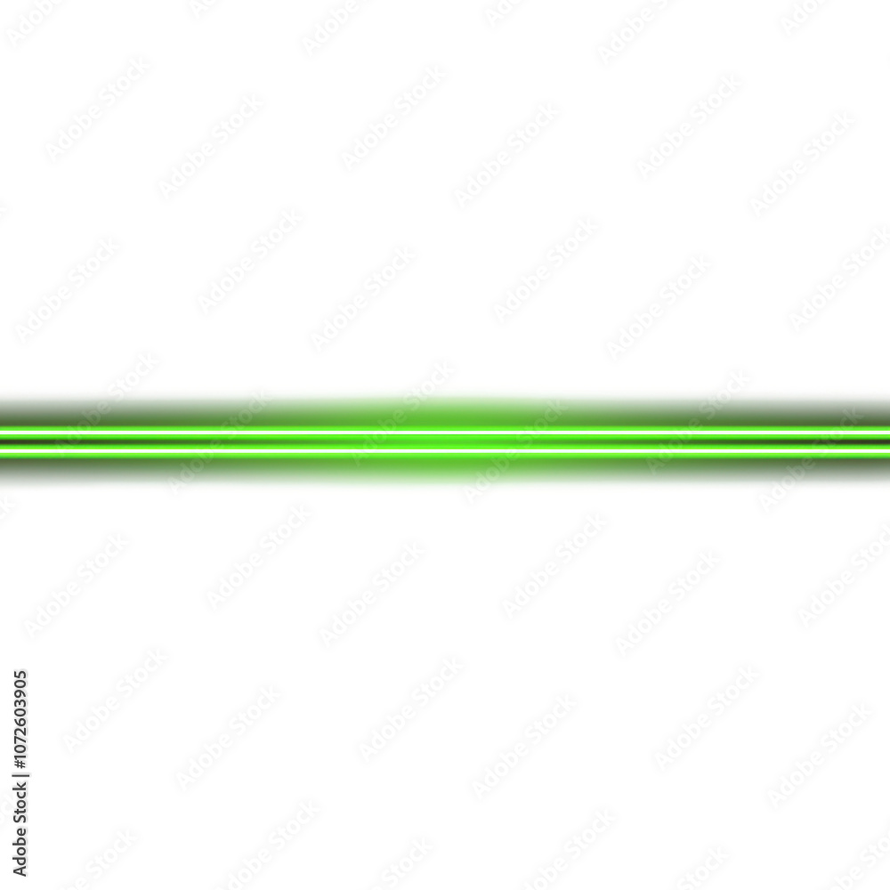 Poster neon green horizontal line isolated on transparent background. bright glowing abstract line for desi