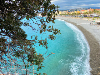 The Promenade des Anglais, Quai des Etats-Unis, the Marche aux Fleurs and the city of Nice from the...