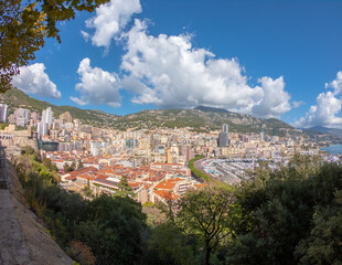 Fototapeta premium The Hercules Port is a natural bay at the foot of the ancestral rock of the princes of Monaco. It is one of the few, if not the only deep-water port of the French Riviera.