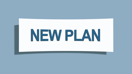 New Plan.. A card isolated on blue background.