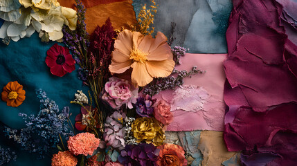 A collection of color swatches showcasing harmonious color combinations for design inspiration.