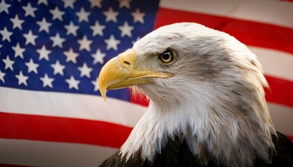 american eagle with flag