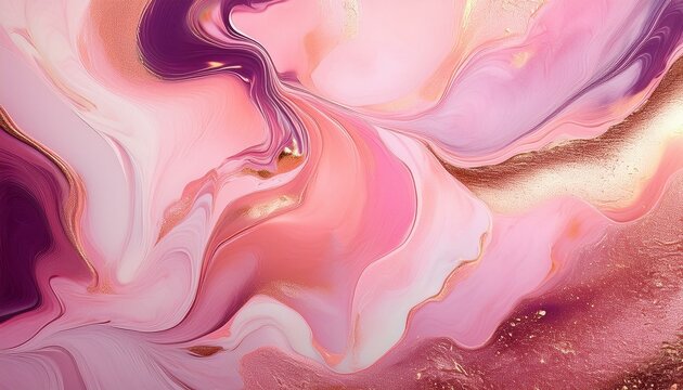 abstract fluid art background light pink and peral colors liquid marble acrylic painting with rose shiny gradient