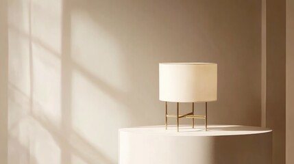 Elegant Lamp on Minimalist Table with Soft Lighting