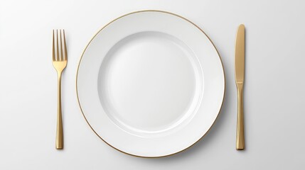 Elegant Dining Setup with Golden Cutlery