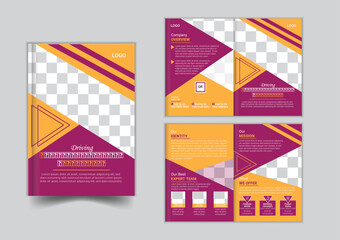 Corporate bi fold business brochure design template