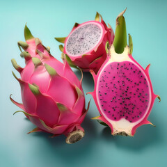 Dragon fruit, isolated on a pastel