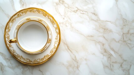 Elegant Teacup on Marble Surface