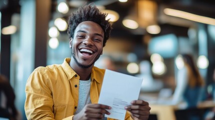 A Young Man's Joyful Reaction