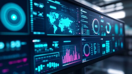 Fototapeta premium Explore global trends through dynamic data visualization on interactive dashboards