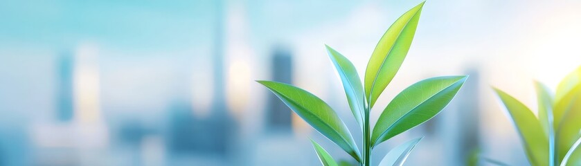 Obraz premium Nurturing growth how young plants thrive in urban environments