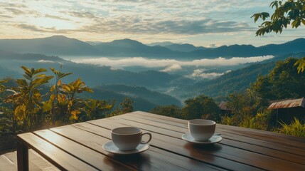 Morning Coffee with Mountain View