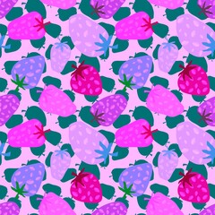 Summer fruit seamless strawberry berry pattern for wrapping paper and fabrics