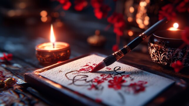 Create beautiful calligraphy artwork using traditional techniques and inspiring floral designs