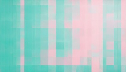 Fototapeta premium Abstract digital art featuring a turquoise and pink color scheme. The squares create a pattern of geometric shapes that is both modern and stylish.