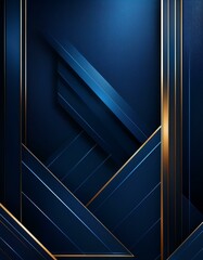 Obraz premium Abstract geometric background with navy blue and gold accents.