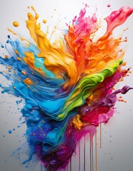 A vibrant explosion of colorful paint, capturing the energy and beauty of abstract art.