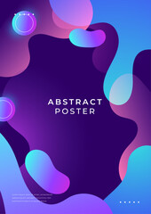 Vibrant Abstract Poster Design with Geometric Shapes