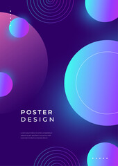 Abstract Geometric Poster Design With Vibrant Gradient Colors