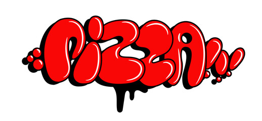 graffiti with the word pizza on it, vector