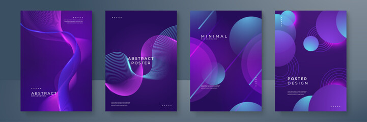 Modern Abstract Poster Designs With Gradient Background
