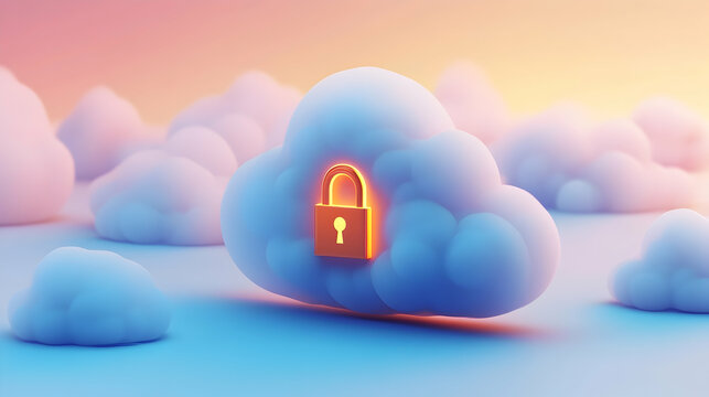 3D Illustration of Cloud Infrastructure Entitlement Management (CIEM) &ndash; Managing Cloud Access and Permissions Securely