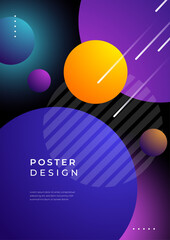 Vibrant Abstract Poster Design with Gradient Colors. A modern abstract poster featuring dynamic creating a vibrant and futuristic aesthetic. Perfect for creative projects, digital art