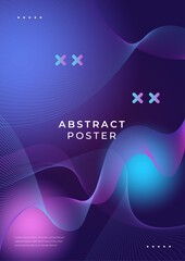 Vibrant Geometric Colorful Abstract Poster Design Template