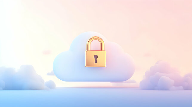 3D Abstract Illustration of Cloud Workload Protection (CWP) &ndash; Comprehensive Cybersecurity for Cloud-Based Workloads
