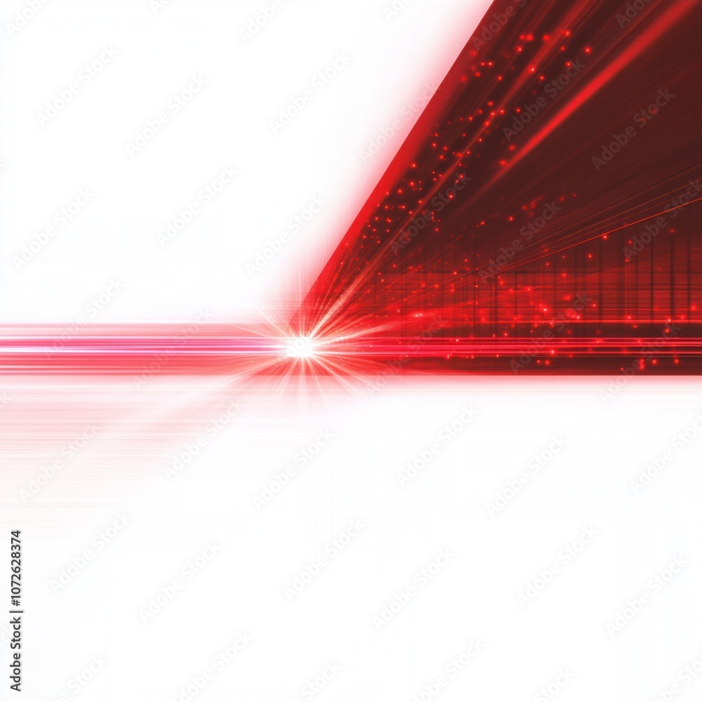 Poster red beams with white background. abstract effects visible in. isolated on white background, abstract