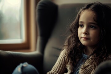 Young girl in therapy session with counselor child psychologist