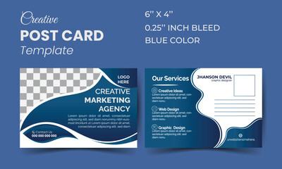 Creative business post card design template
