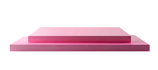 empty pink sandstone for product placement stage isolated on transparent background