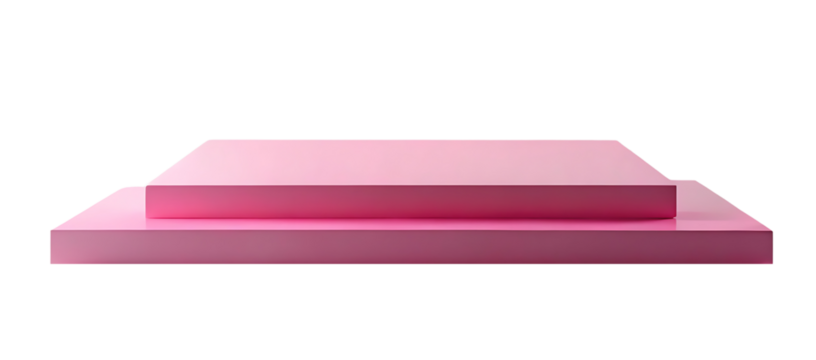 empty pink sandstone for product placement stage isolated on transparent background