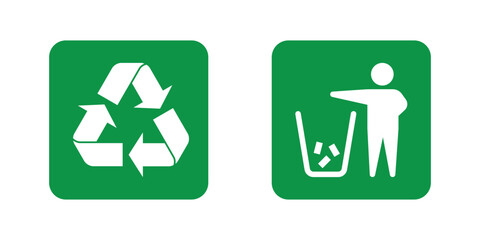 Vector Dispose Trash And Recycle Symbol Signs