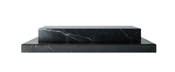 black marble  sandstone product placement for advertisement  podium isolated on transparent background