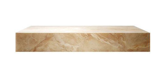 empty beige marble  sandstone for product placement stage isolated on transparent background