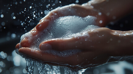 Fototapeta premium Washing Hands with Soap Close-up