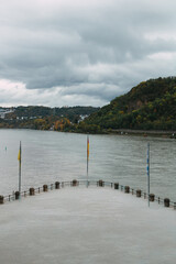 Zusammenfluss von Rhein und Mosel am Deutschen Eck in Koblenz
