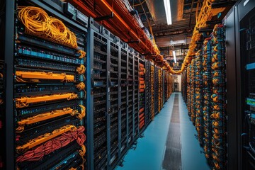 Network cables connecting servers in data center: maintaining internet connectivity