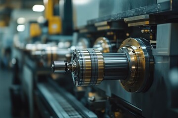 Fototapeta premium Industrial machinery operating with precision in modern factory setting