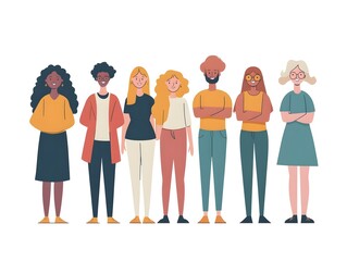 Obraz premium A diverse group of people symbolizing teamwork on a white background