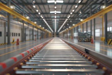 Naklejka premium Empty factory production line belt