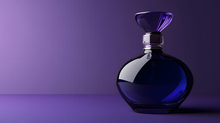 Elegant Future Dusk Perfume Bottle on Purple Background for Trendy Designs and Color Palettes