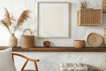 Minimalistic composition of sitting room interior