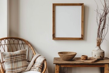Minimalistic composition of sitting room interior