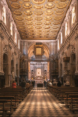 Obraz premium interior of church, chiesa del carmine, napoli, naples, italy
